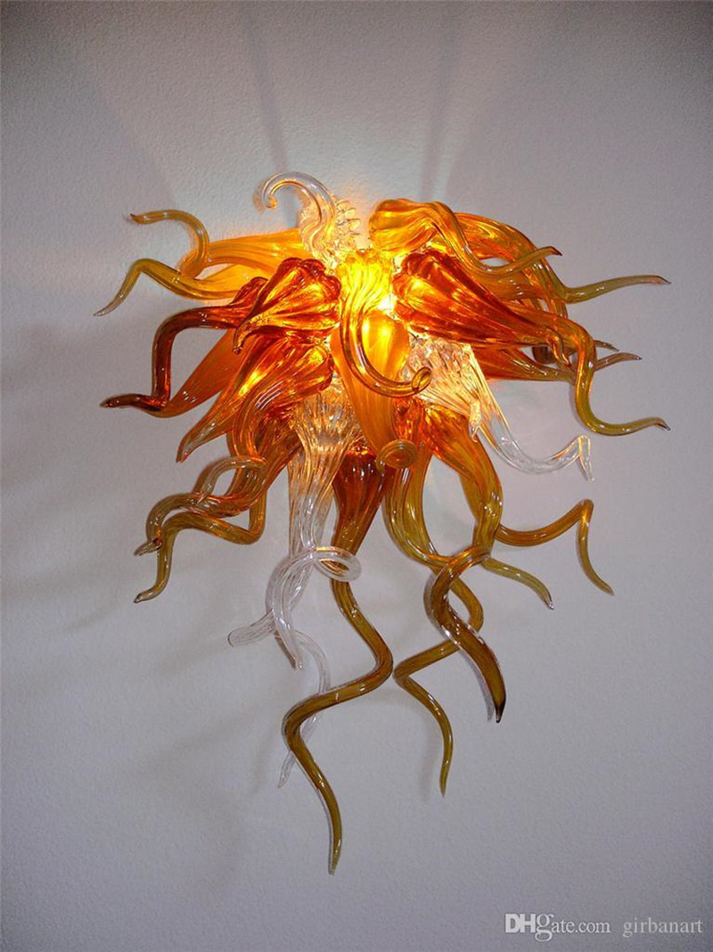 Elegant Italian handcrafted blown glass wall sconces for home decor and living room furnishings