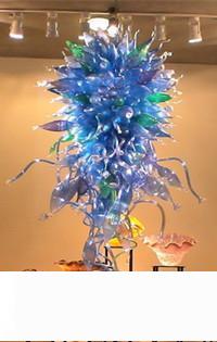 Elegant LED chandelier with blown glass and crystal for stylish home or venue lighting