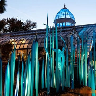 Elegant Murano glass reed lamps for garden art, handcrafted in custom sizes of 90cm, 120cm, and 150cm