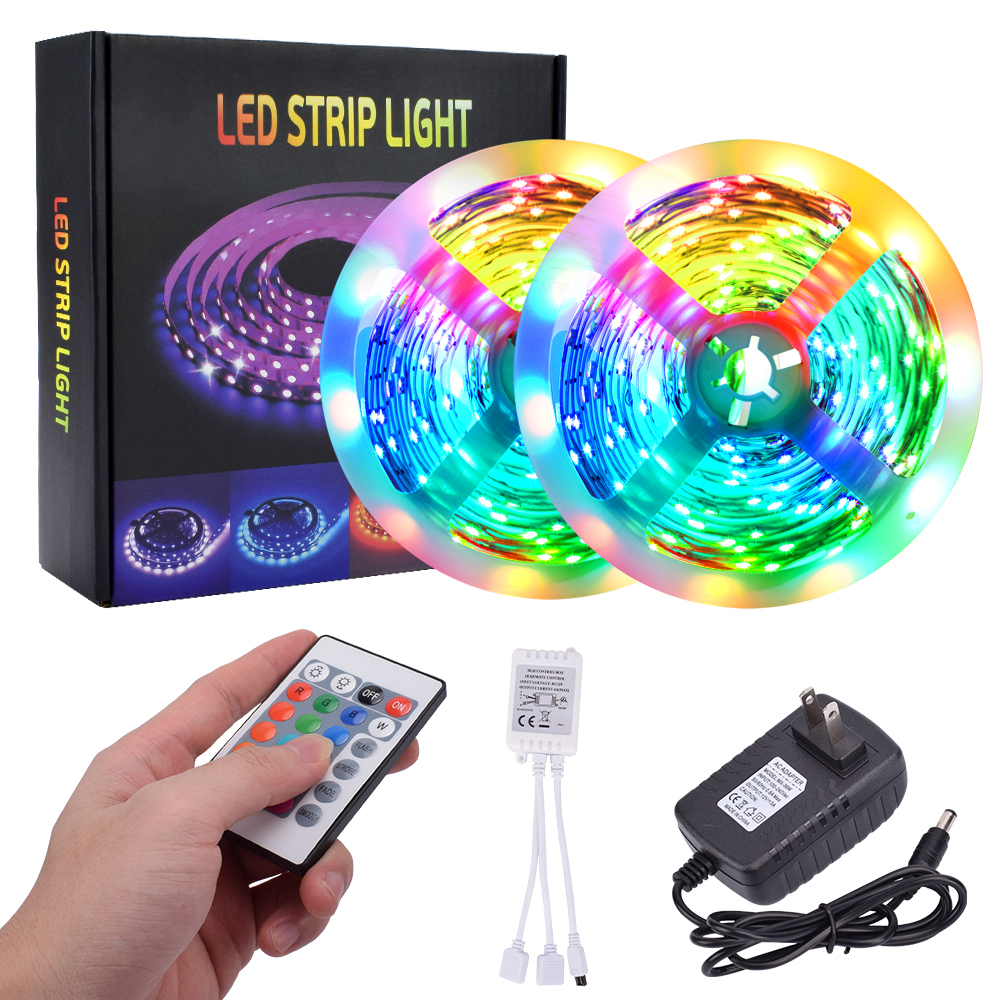 Energy-efficient 300-LED SMD3528 RGB IR44 plastic light strip with remote control