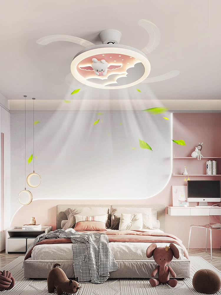 Energy-saving LED ceiling fan with integrated lamp and sleek cloud-inspired design for home lighting