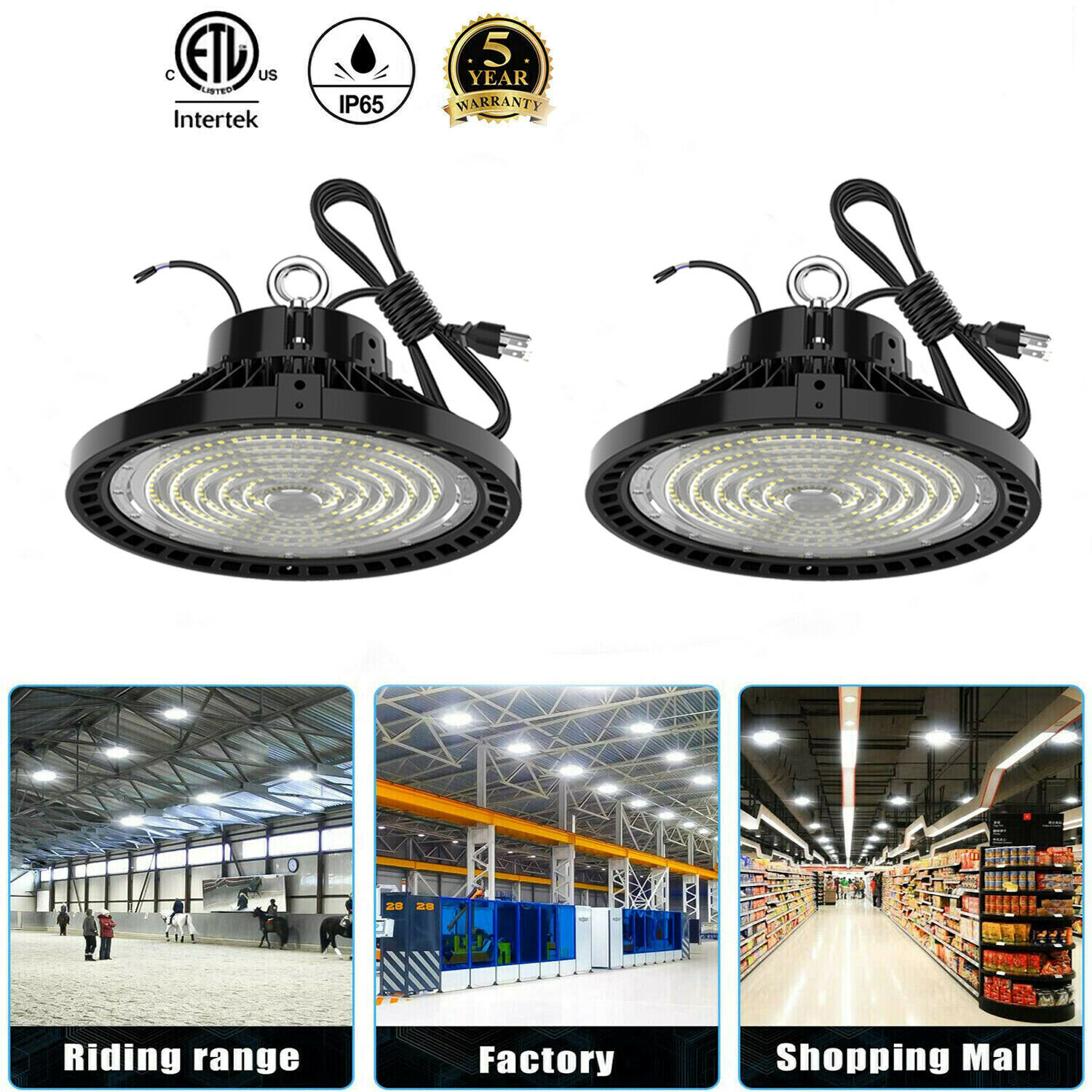 ETL UFO LED High Bay Lights 150W 200W 240W LED Industrial Lighting for Garage and Exhibition Spaces
