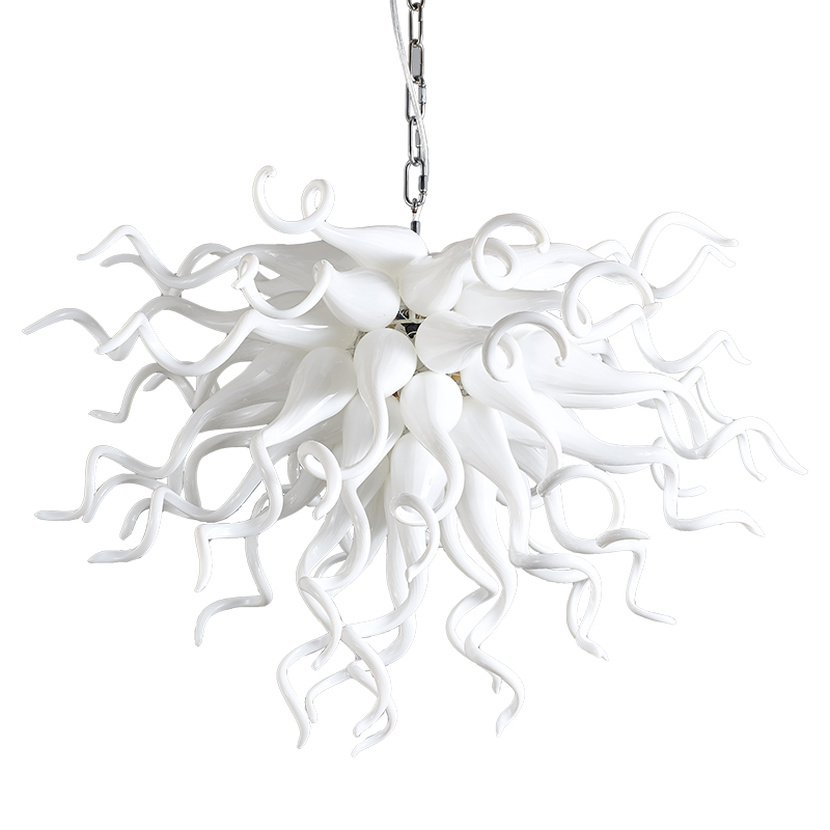 European Handcrafted Glass Chandelier LED Flush Mount Light Fixture for Living Room DIY Home Decoration