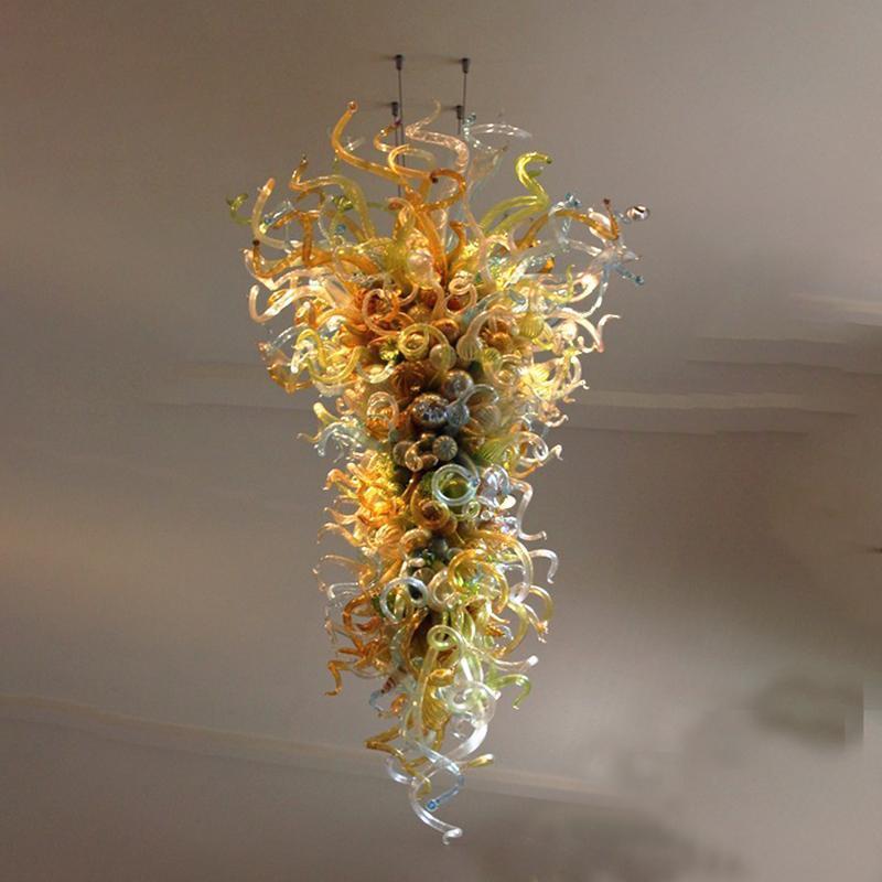 European luxury LED chandelier in Murano glass for hotel staircases and halls