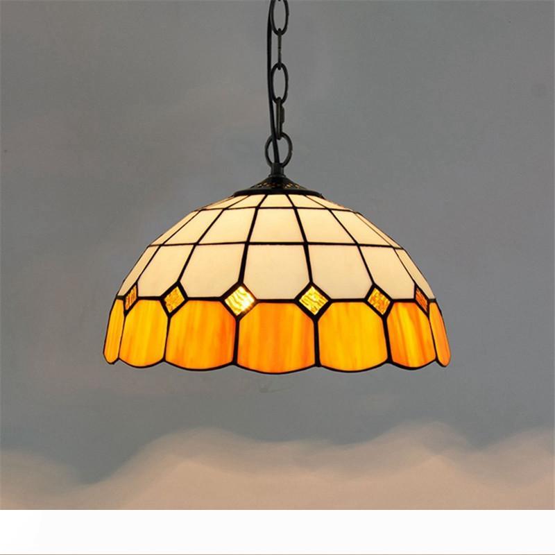 European-inspired minimalist Mediterranean artistic glass Tiffany lamp with vintage restaurant bedroom bar amber lighting fixture TF069