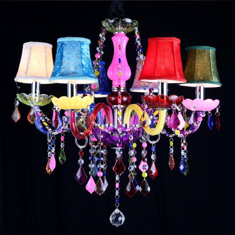 European-style crystal chandelier for coffee shops, internet cafes, and living or dining rooms, ideal for girls' bedrooms