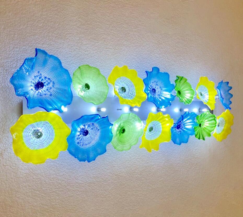 European-style floral wall lamps with Italian design, featuring handcrafted Murano glass and LED lighting
