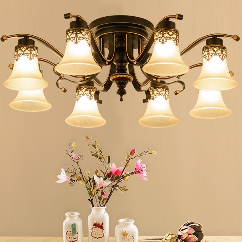 European-style iron living room lamp, modern American office ceiling light, hotel and household dining and master bedroom lighting fixtures