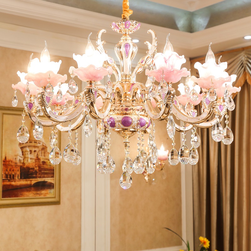 European-style living room chandelier lighting creates an elegant atmosphere with new jade zinc alloy luxury fixtures for dining rooms, hotels, and bedrooms featuring crystal pendant lights