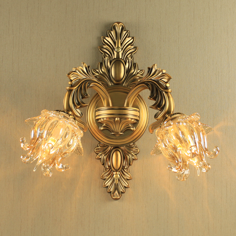 European-style modern minimalist bedroom and living room wall lighting with vintage zinc alloy bedside lamps