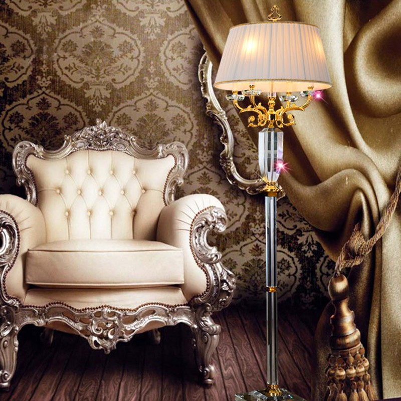 fabric shade lights luxury crystal European floor lamp led standing lamp lighting fitting quality fashion living room decoration floor lamp

elegant European crystal floor lamp with fabric shade, L...