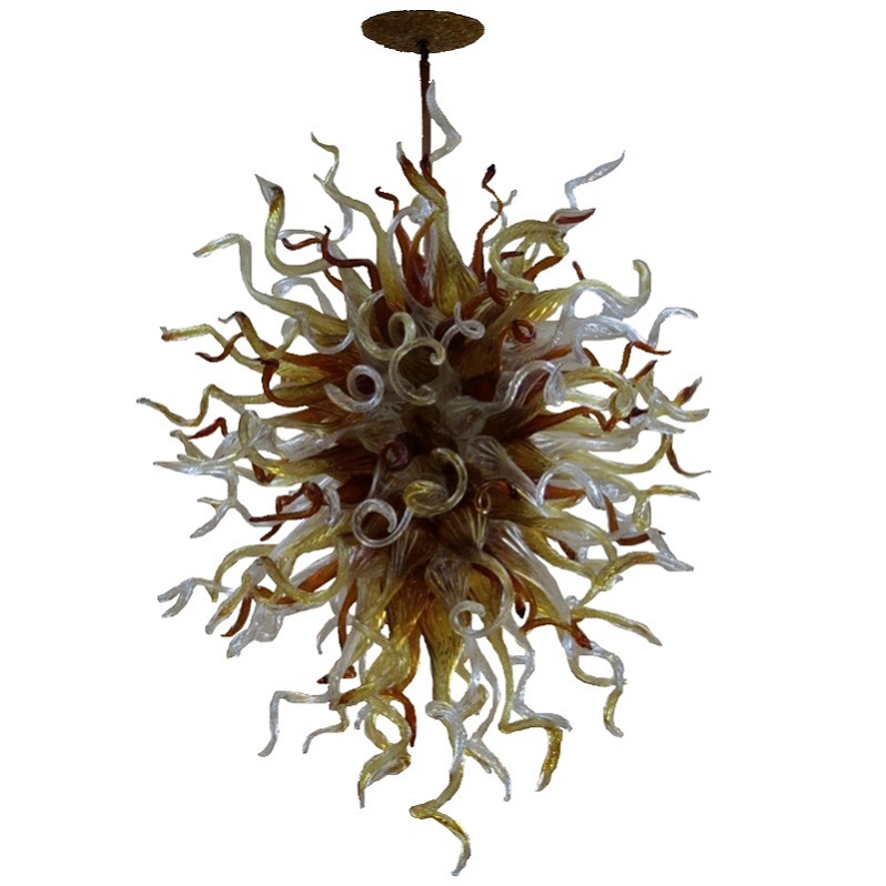 Factory direct black art glass pendant lights for living room and bedroom decor, handcrafted blown glass chandelier lighting fixtures