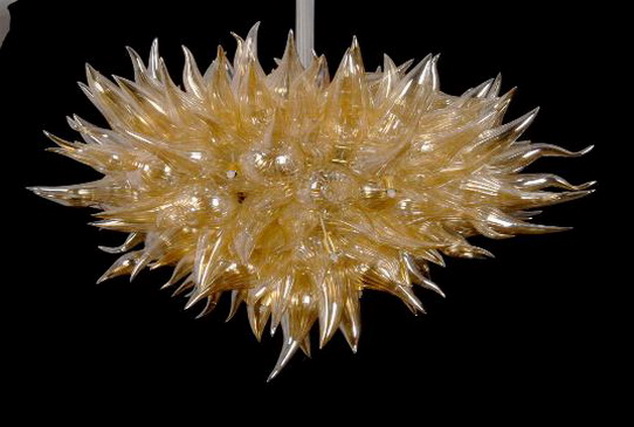 Fancy Lighting for Dining Room Amber Blown Glass Chandelier Home Decoration Chihuly Style American Chandelier Pendant Lamp