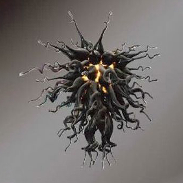 Fashionable handcrafted LED chandeliers for living rooms, energy-efficient artistic glass lighting with customizable designs