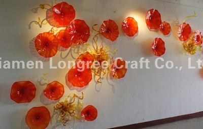 Fashionable Middle Eastern hotel lobby decor featuring handcrafted stained glass wall art
