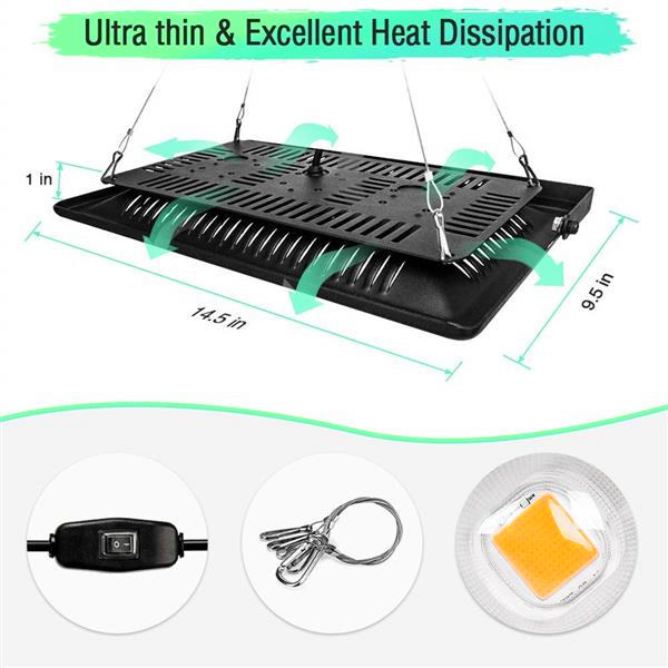 Fast 450W full spectrum LED grow light with COB tech, waterproof, CE/FCC/ROHS certified