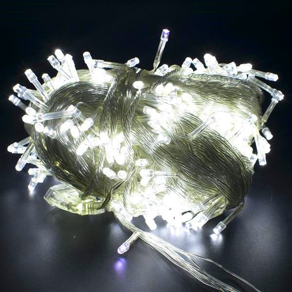 Fast delivery of 300-LED white string lights for romantic Christmas and wedding outdoor decor with high brightness 110V