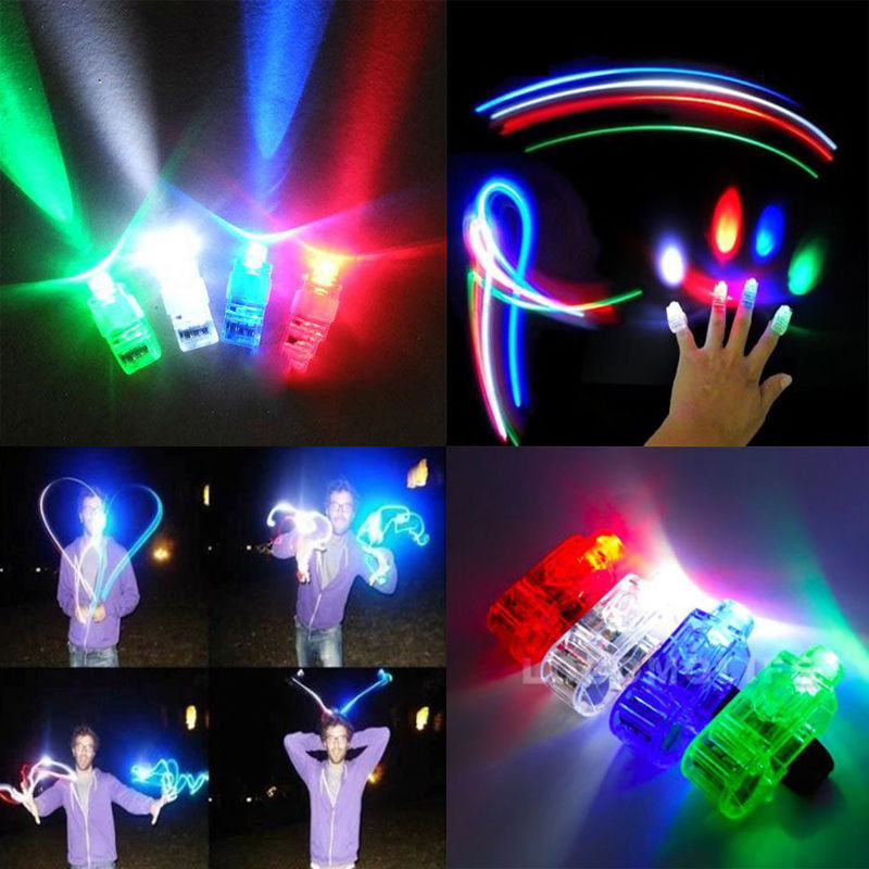 Finger Beams LED Finger Light Up Ring Laser LED Rave Dance Party Favors Glow Beams LED Finger Light #08