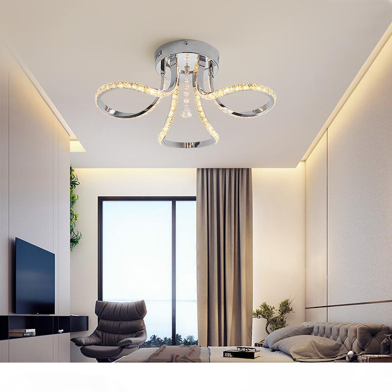 Finished crystal LED ceiling lights for modern living rooms, bedrooms, and studies - elegant home decor lighting fixtures