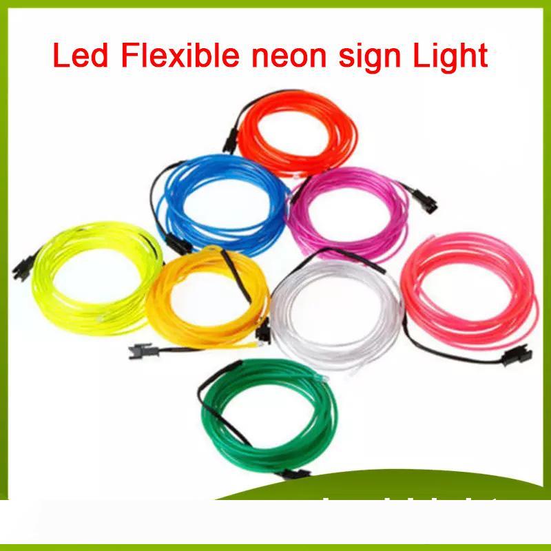 Flexible LED neon strip lights in 8 colors with controller for cars, parties, costumes and Christmas decor