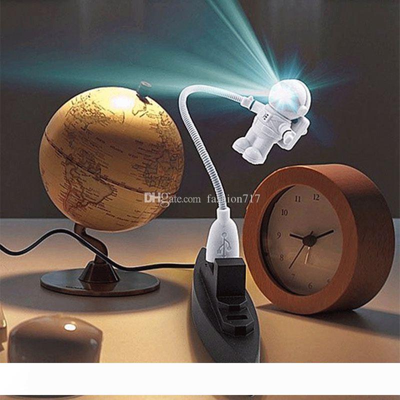 Flexible USB astronaut night light for computers and laptops