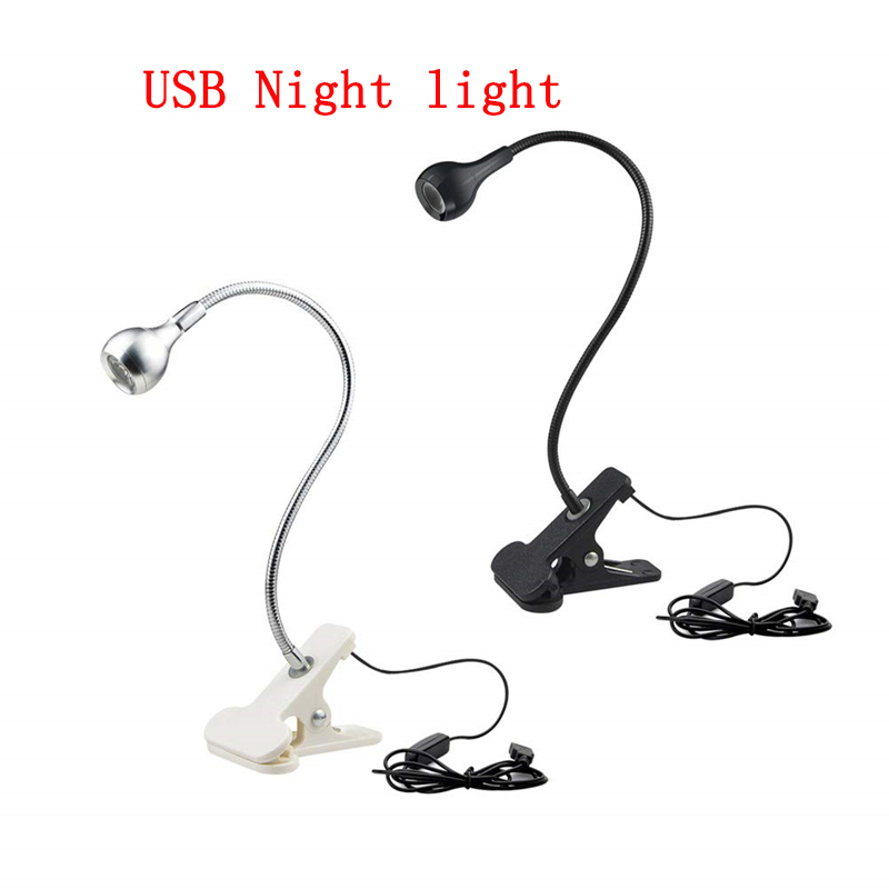 Flexible USB-powered LED reading lamp with 360-degree adjustable arm for study spaces