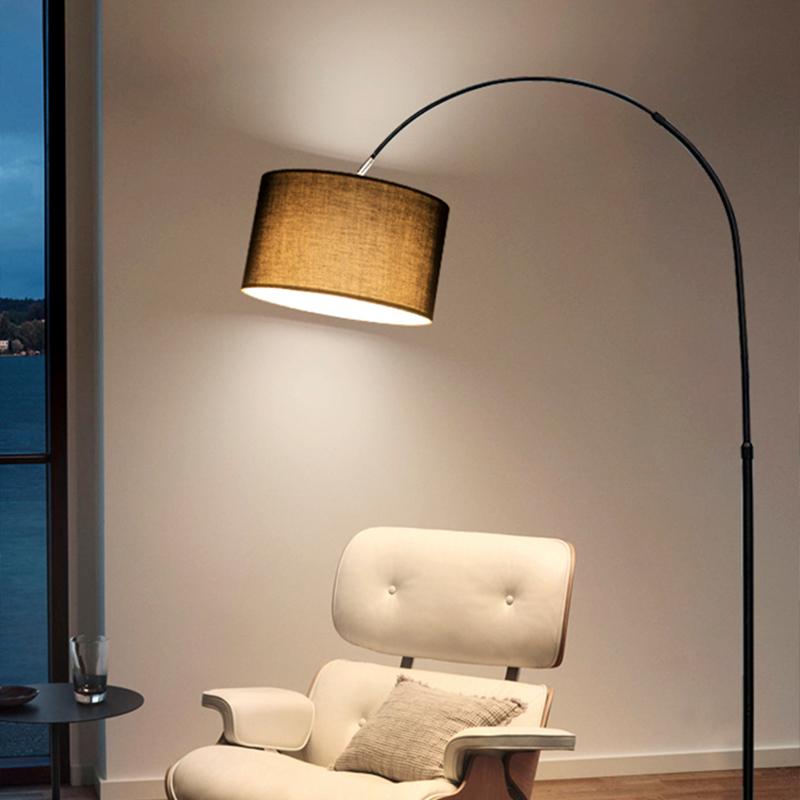 Floor lamp with marble base, tall adjustable stand, remote-controlled modern LED light for living room or bedroom decor