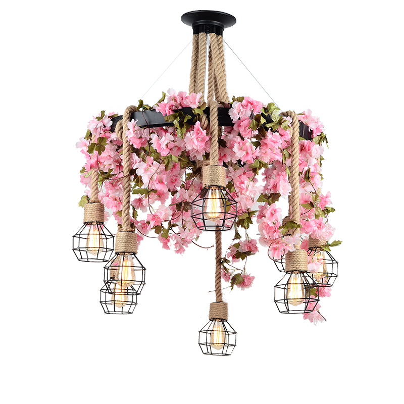 Flower Leaf Art Pendant Light Bar for Green Café and Boutique Window Display