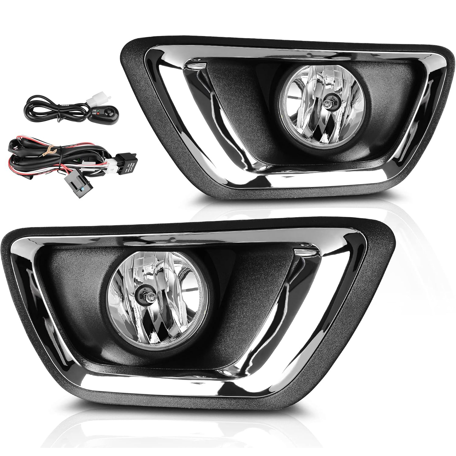 Fog lights with bulbs, wiring harness, and switch for 2015-2020 Chevy Colorado