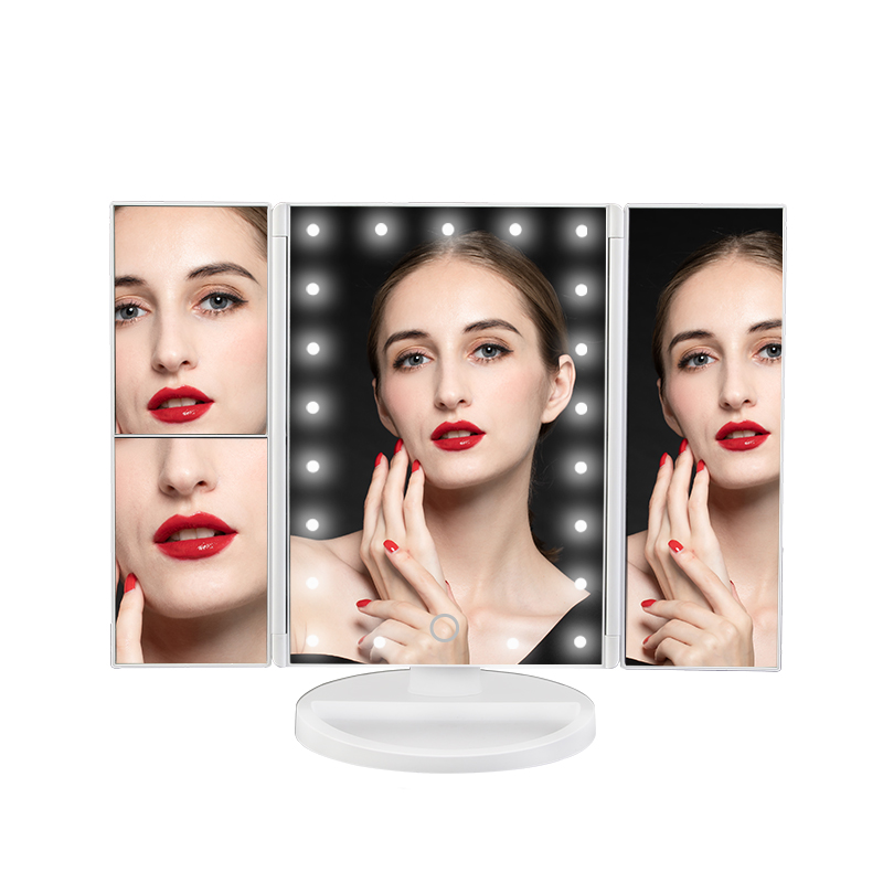 Foldable multifunctional exquisite home light makeup mirror LED multiple scene light color HD mirror 180° full rotation

Compact versatile LED makeup mirror with adjustable lighting, HD reflection, and 180° rotation
