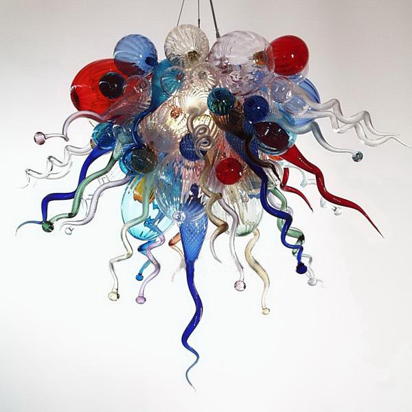 Free Shipping AC LED Bulbs 110V/240V Hot Sale Blown Glass Staircase Europe Style Chandelier