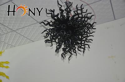 Free Shipping AC LED Bulbs 110V/240V Modern European New Affordable Blown Glass Black Crystal Chandelier