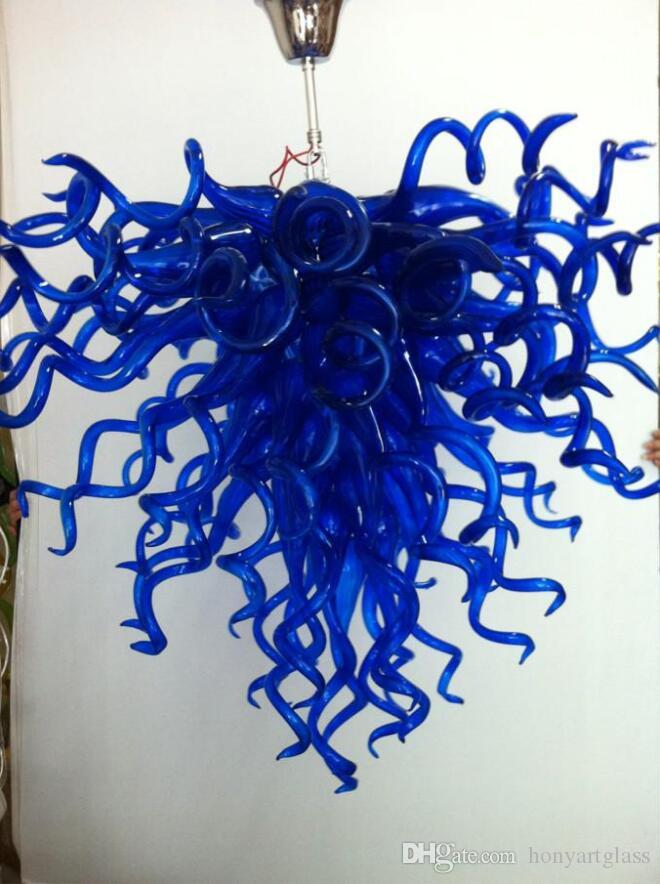 Free Shipping AC LED Bulbs 110V/240V - Unique Decorative Blue Murano Glass Chandeliers for Homes at Affordable Prices