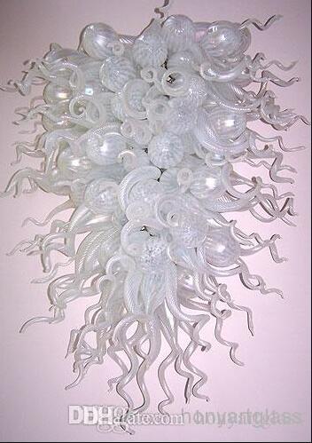Free Shipping AC LED Bulbs 110V/240V White New Wedding Decor Blown Glass Murano Chandelier Light