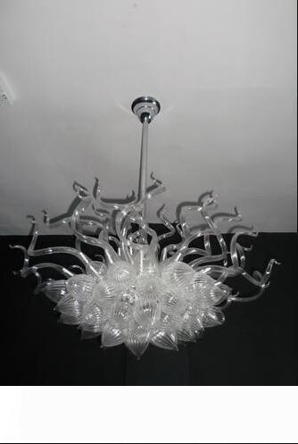 Free shipping AC LED bulbs 120V-240V in elegant clear Murano glass chandeliers for low ceilings