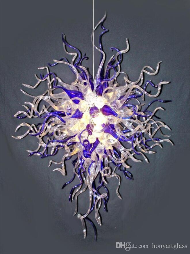 Free Shipping AC LED Bulbs with Art Glass Lighting, Handmade K9 Crystal Murano Glass Chandelier for 110V/240V