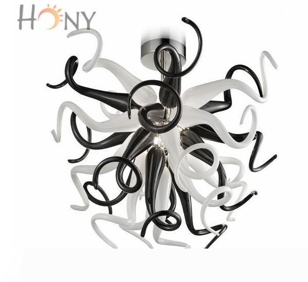 Free Shipping AC LED Customized Style Fashionable Patterns Modern Lamp Decoration Black and White Color Chandelier