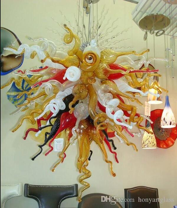 Free Shipping Affordable Contemporary European Arabic Pendant Light Handcrafted Glass LED Chandelier