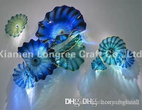 Free Shipping Blown Art Glass Wall Plates Italian Design Glass Wall Art Home Decor Glass Wall Plates
