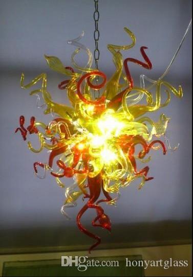 Free Shipping Contemporary European Mini Ceiling Light with Handcrafted Colorful Glass Chandelier Design