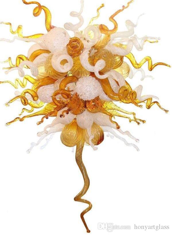 Free Shipping Elegant Ceiling Lamp 100% Hand Blown Glass Chandelier Chain Hanging Chandelier For House Deco