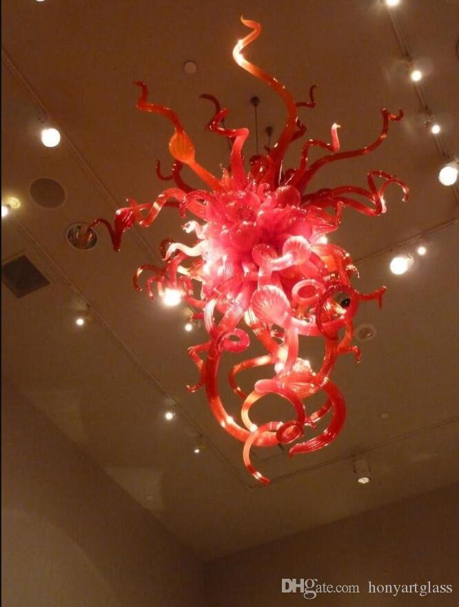 Free Shipping Fancy Design Cheap Pendant Light Newest Red Colored Murano Glass Modern Lamp On Sale
