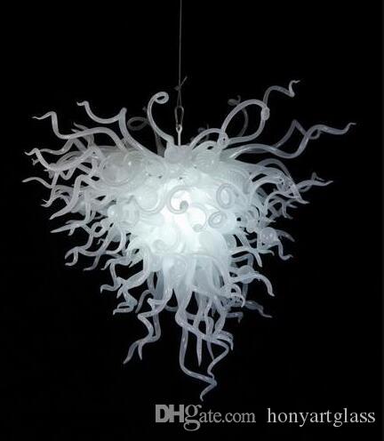 Free Shipping for AC LED Bulbs 110V/240V - Mini Art Glass Lighting in White Murano Glass for Home Chandeliers