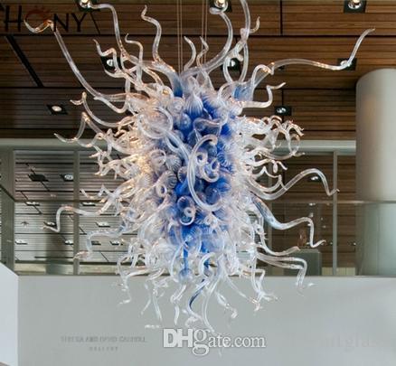 Free shipping for AC LED custom chandeliers with modern cobalt blue design and competitive pricing
