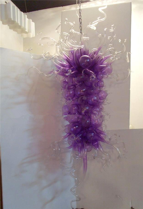 Free shipping for an elegant purple Murano glass chandelier, perfect for wedding decor or stylish bedroom lighting, model LR1123