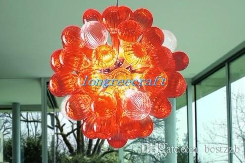 Free Shipping for Mouth-Blown 110v/120v LED Bulbs in Mini Bedroom Glass Ball Chandeliers