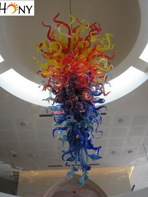 Free shipping for Murao Glass Chandeliers featuring handcrafted blown glass in large lighting fixtures