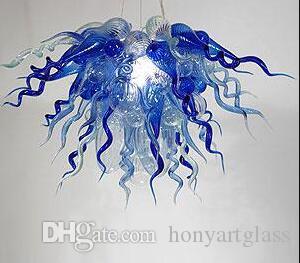 Free shipping for stylish 110v/120v LED bulbs in handcrafted Murano glass art blue lamps