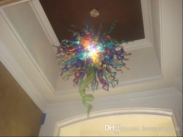 Free Shipping New Arrival Artistic Ceiling Light Hot Sale Special Colorful Excellent Brilliancy Coloured Glass Chandelier