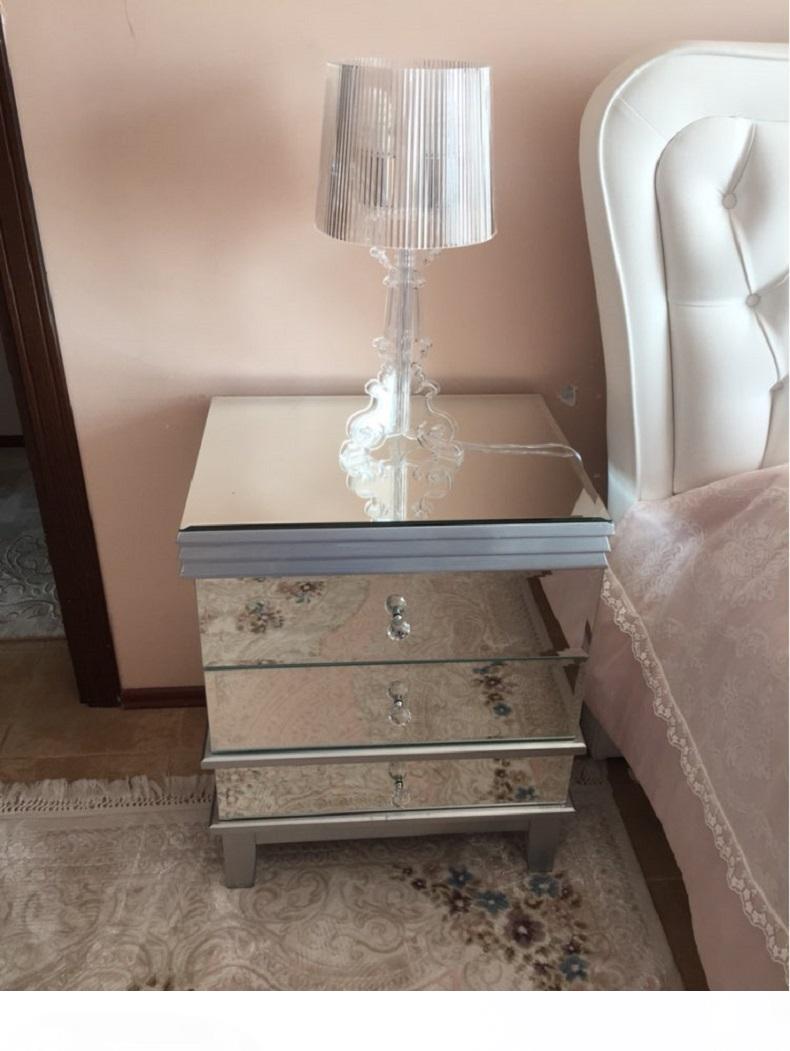 French Acrylic Table Lamp 20" High Accent Table Light LED Crystal Bedroom Nightstand Lamp Living Room US EU Plug E27